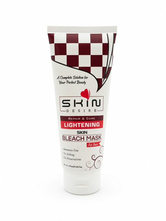Tube of Skin Desire Lightening Skin Bleach Mask on a white background