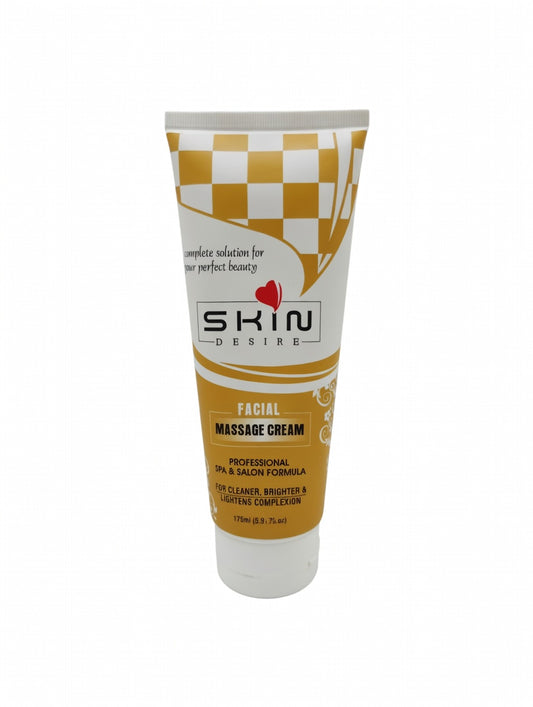 Tube of Skin Desire Facial Massage Cream on a white background